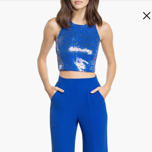 Dress the population sequin halter top - Picture 1 of 8